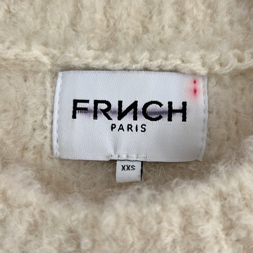 FRNCH Paris Crew-Neck Bouclé Sweater Vest Cream Ivory NWOT - Picture 12 of 16